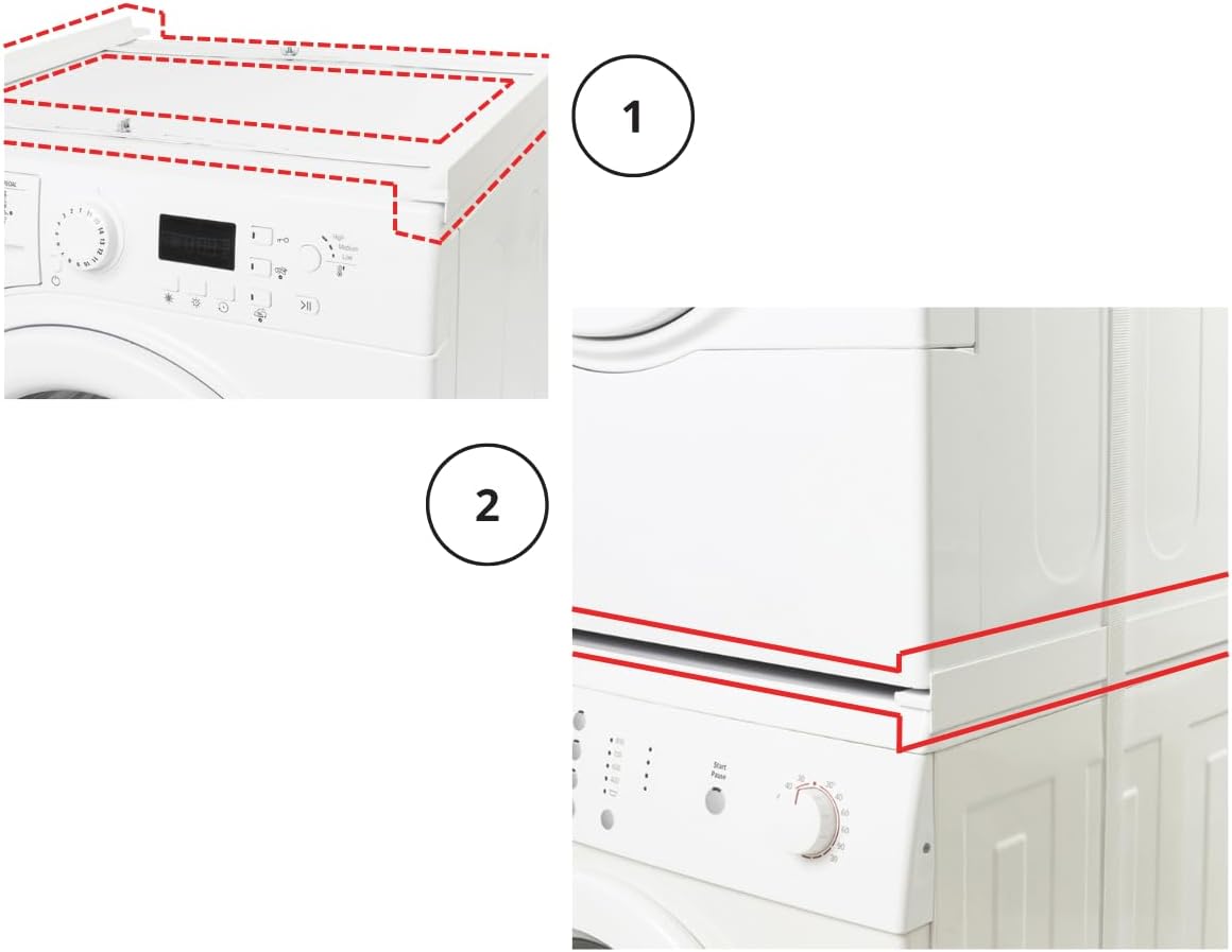 Superior Electronics Tower Slim – Kit di Sovrapposizione Lavatrice Asciugatrice - Supporto Universale Salvaspazio - Facile Installazione - SUPSLW002
