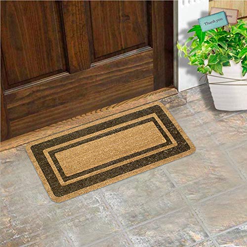emmevi Zerbino Cocco Naturale Esterno Porta Entrata Retro Antiscivolo Tappeto Raschiafango MOD.Cocco Bordo 40X80 Bordo'