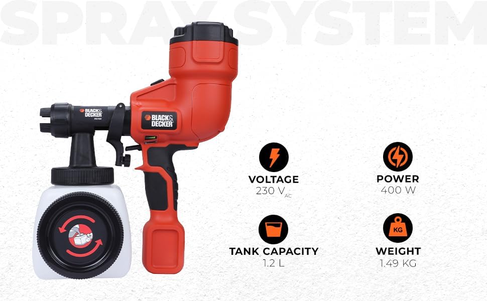 BLACK+DECKER Pistola a Spruzzo per Interni ed Esterni