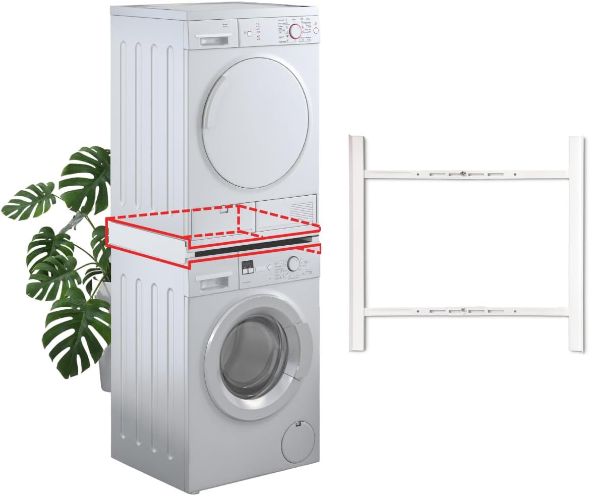 Superior Electronics Tower Slim – Kit di Sovrapposizione Lavatrice Asciugatrice - Supporto Universale Salvaspazio - Facile Installazione - SUPSLW002