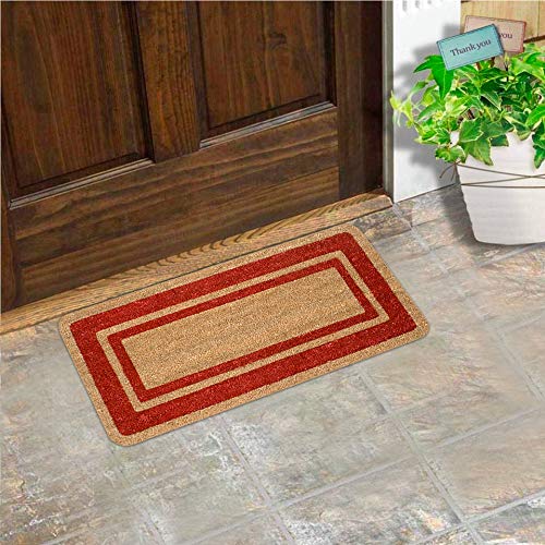 emmevi Zerbino Cocco Naturale Esterno Porta Entrata Retro Antiscivolo Tappeto Raschiafango MOD.Cocco Bordo 40X80 Bordo'