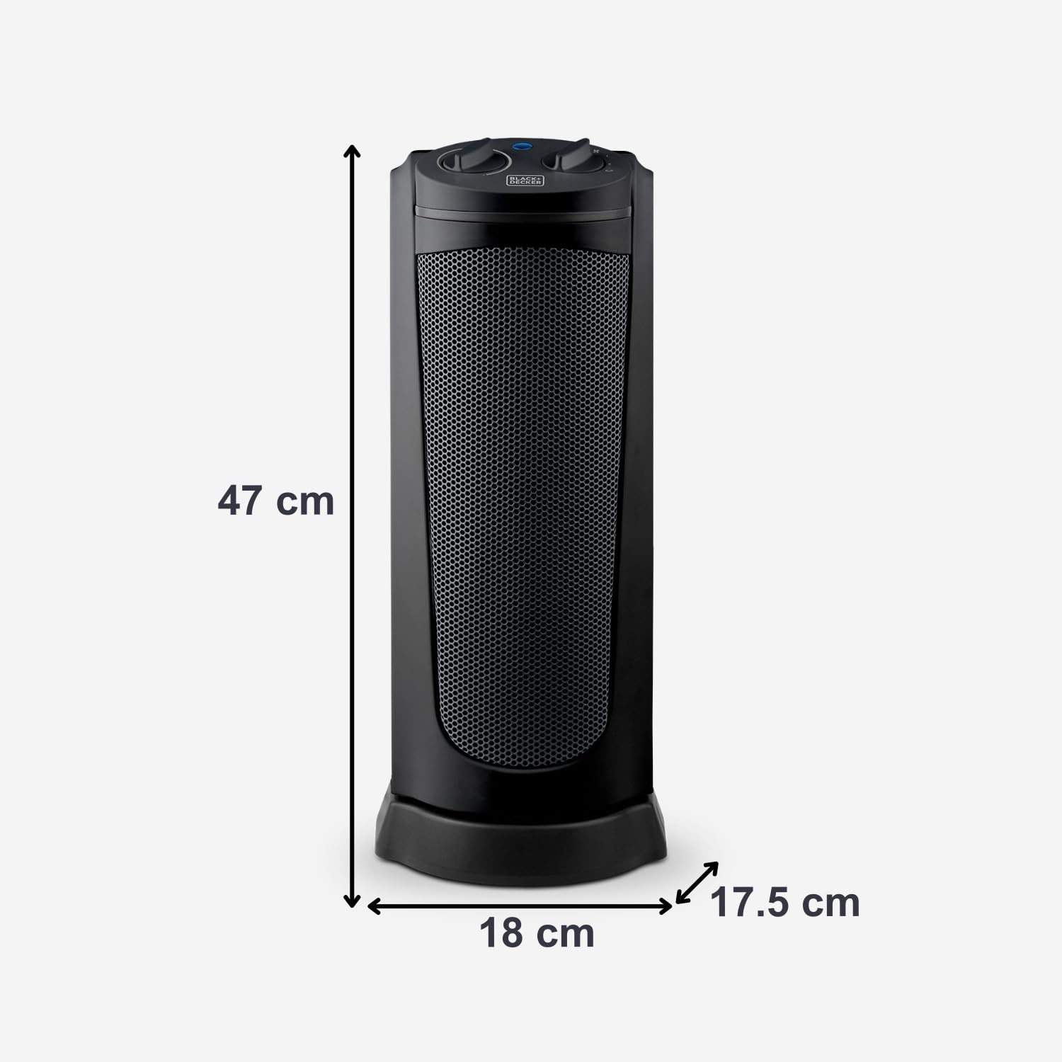 BLACK+DECKER BXSH2000E - Termoventilatore 2000W | 2 Livelli di Riscaldamento + Ventilatore | IP21 per Bagno | Termostato Regolabile | Anti-Surriscaldamento & Anti-Ribaltamento | Compatto con Maniglia