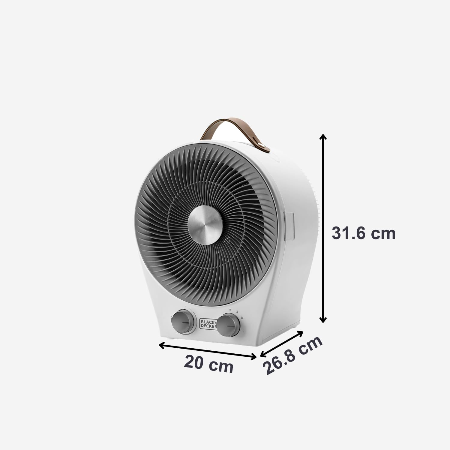 BLACK+DECKER BXSH2000E - Termoventilatore 2000W | 2 Livelli di Riscaldamento + Ventilatore | IP21 per Bagno | Termostato Regolabile | Anti-Surriscaldamento & Anti-Ribaltamento | Compatto con Maniglia