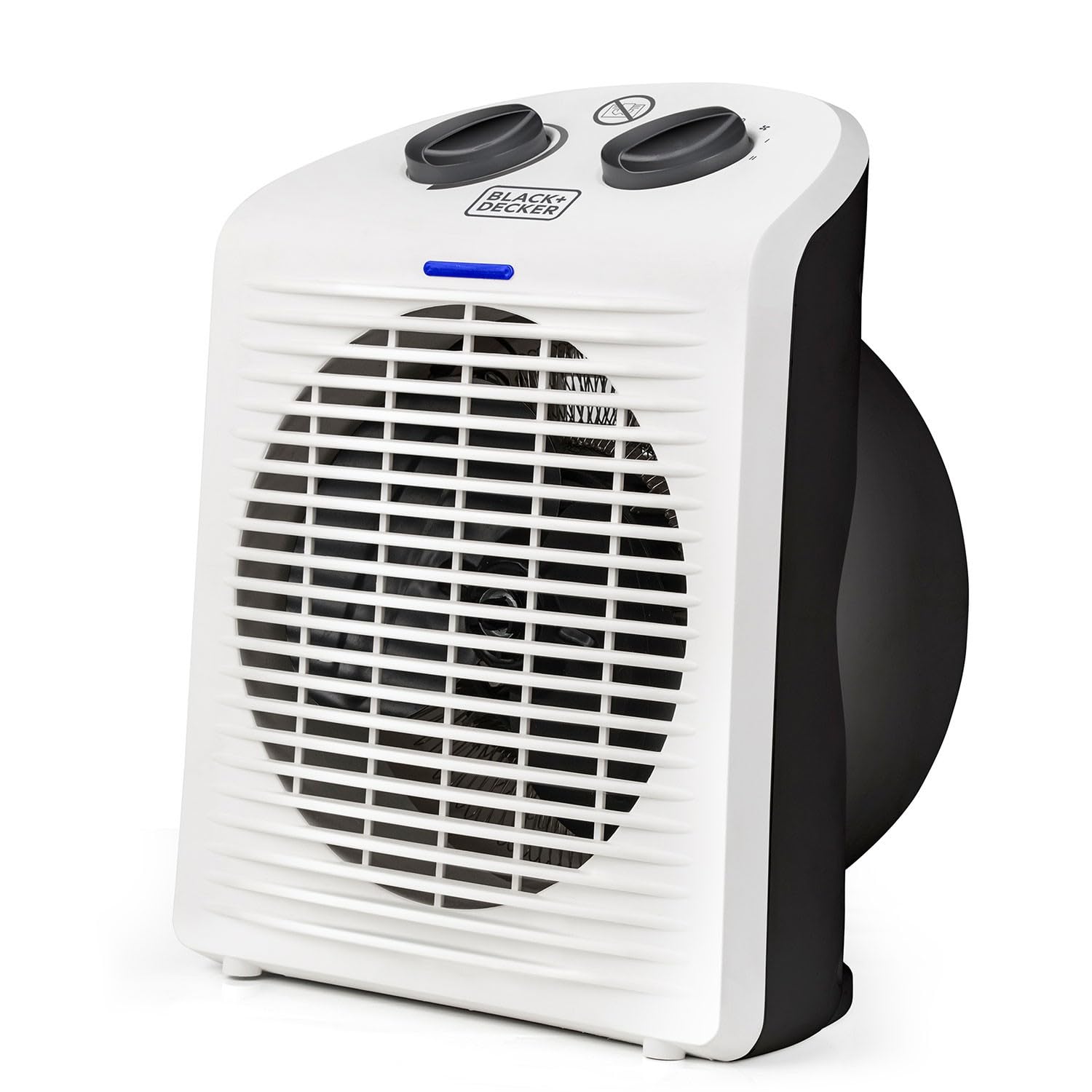BLACK+DECKER BXSH2000E - Termoventilatore 2000W | 2 Livelli di Riscaldamento + Ventilatore | IP21 per Bagno | Termostato Regolabile | Anti-Surriscaldamento & Anti-Ribaltamento | Compatto con Maniglia