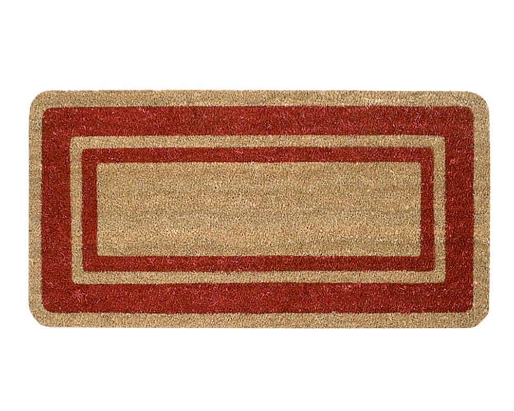 emmevi Zerbino Cocco Naturale Esterno Porta Entrata Retro Antiscivolo Tappeto Raschiafango MOD.Cocco Bordo 40X80 Bordo'