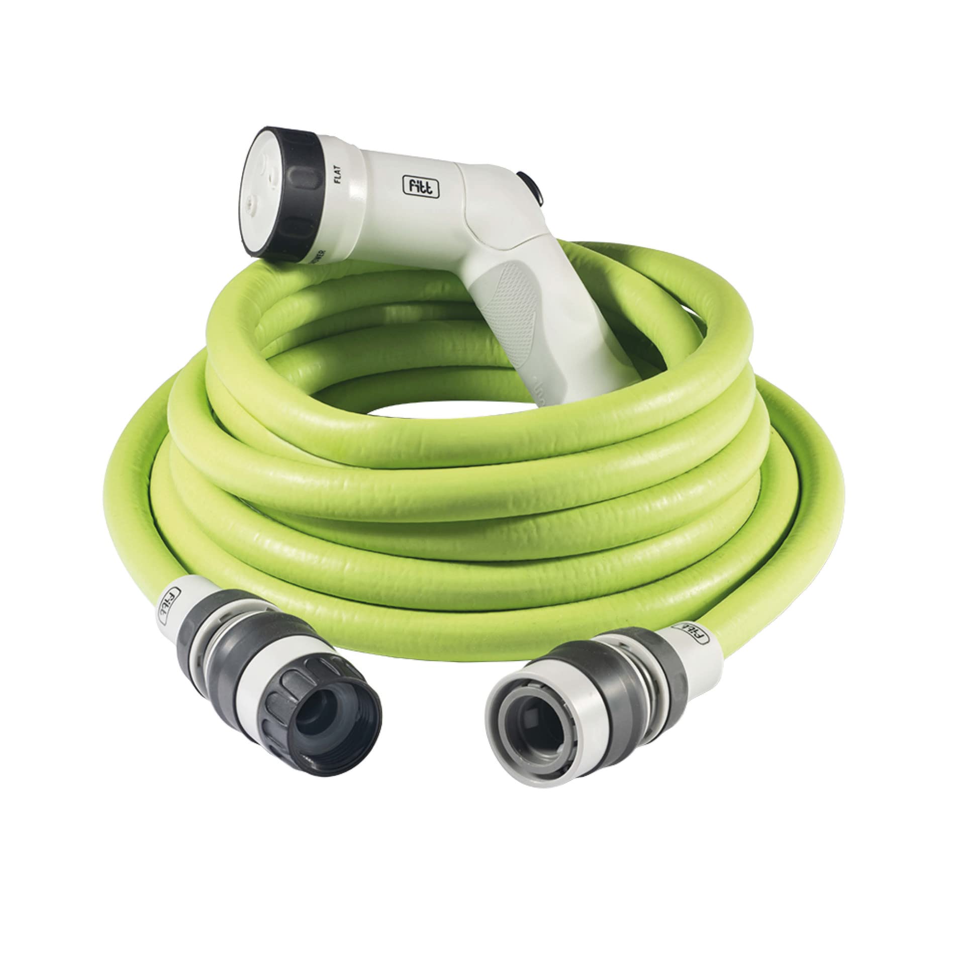 FITT IKON 15 m, Tubo Acqua da Giardino per Irrigazione, Estensibile, Compatto, Leggero e Pronto all'uso, con Pistola Multigetto, Lime