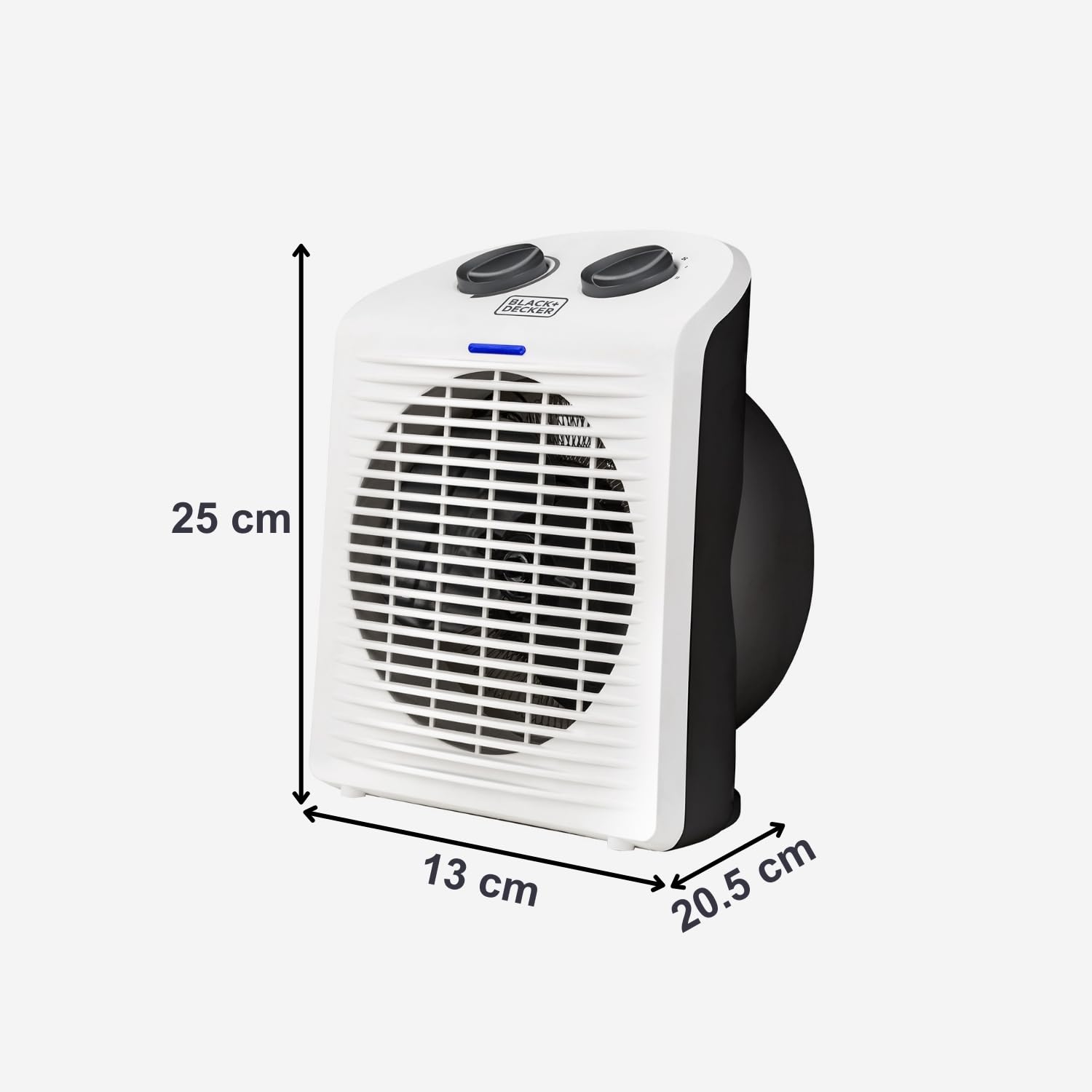 BLACK+DECKER BXSH2000E - Termoventilatore 2000W | 2 Livelli di Riscaldamento + Ventilatore | IP21 per Bagno | Termostato Regolabile | Anti-Surriscaldamento & Anti-Ribaltamento | Compatto con Maniglia