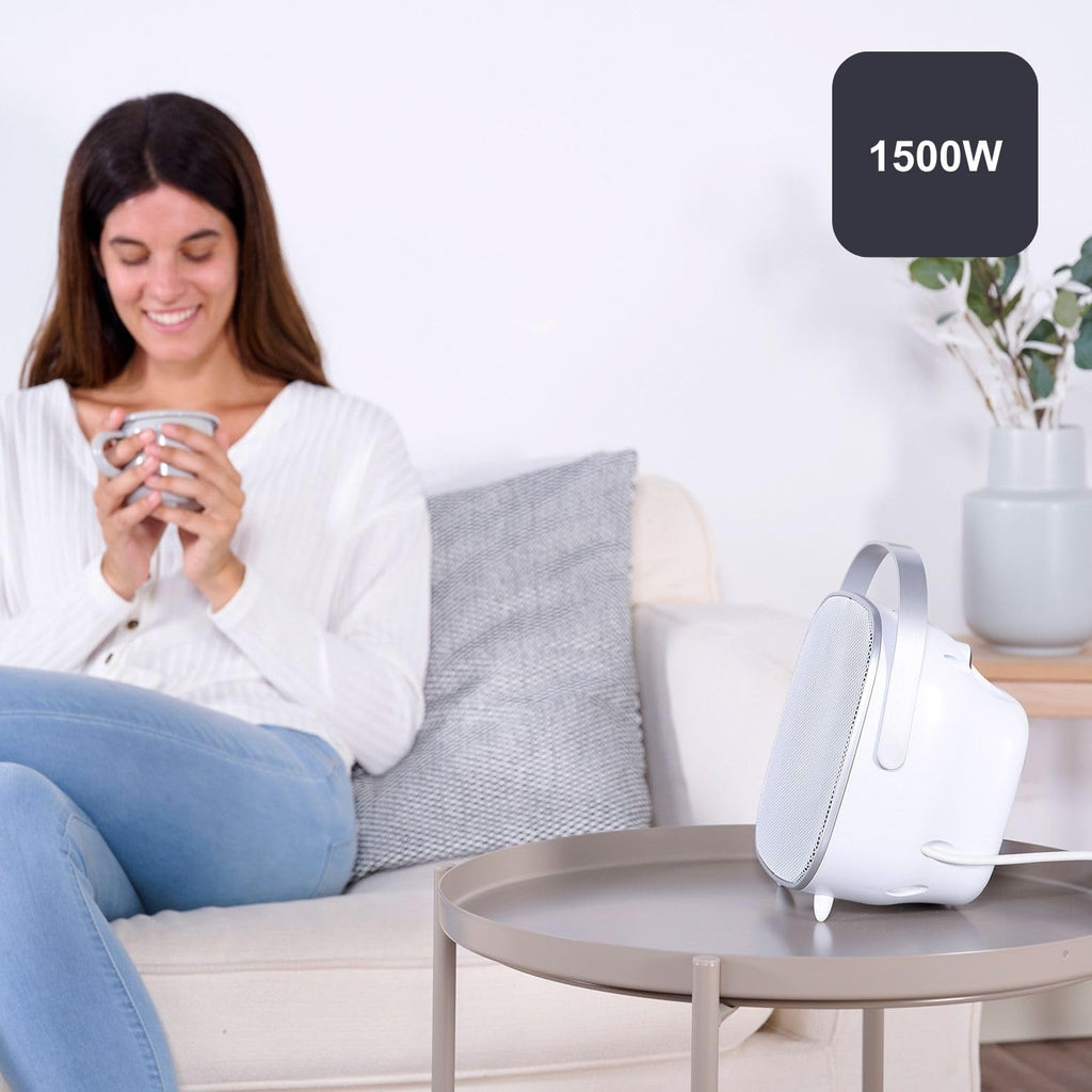 BLACK+DECKER BXSH2000E - Termoventilatore 2000W | 2 Livelli di Riscaldamento + Ventilatore | IP21 per Bagno | Termostato Regolabile | Anti-Surriscaldamento & Anti-Ribaltamento | Compatto con Maniglia