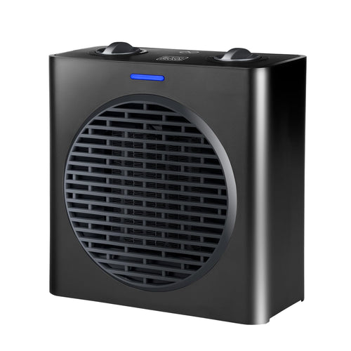 BLACK+DECKER BXSH2000E - Termoventilatore 2000W | 2 Livelli di Riscaldamento + Ventilatore | IP21 per Bagno | Termostato Regolabile | Anti-Surriscaldamento & Anti-Ribaltamento | Compatto con Maniglia