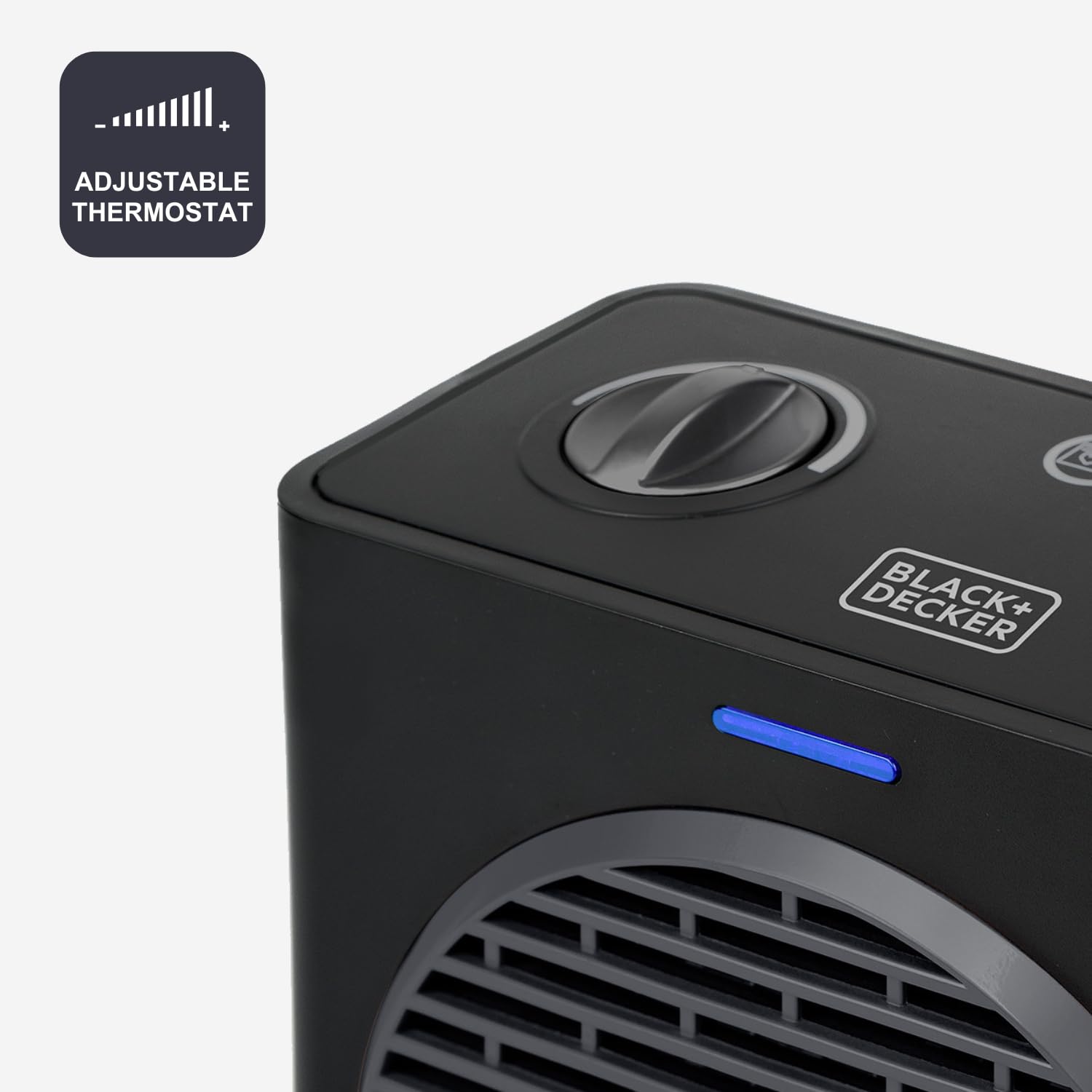 BLACK+DECKER BXSH2000E - Termoventilatore 2000W | 2 Livelli di Riscaldamento + Ventilatore | IP21 per Bagno | Termostato Regolabile | Anti-Surriscaldamento & Anti-Ribaltamento | Compatto con Maniglia