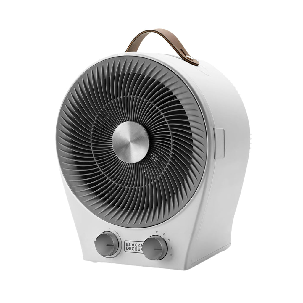 BLACK+DECKER BXSH2000E - Termoventilatore 2000W | 2 Livelli di Riscaldamento + Ventilatore | IP21 per Bagno | Termostato Regolabile | Anti-Surriscaldamento & Anti-Ribaltamento | Compatto con Maniglia