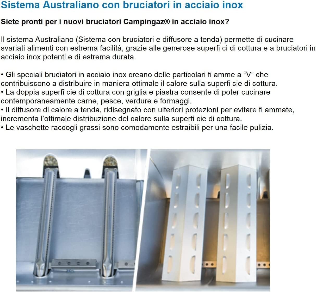 Campingaz 4 Series LS Plus Dual Gas Barbecue con 2 Grill, 4 Bruciatori in Acciaio Inox e 1 a Lato