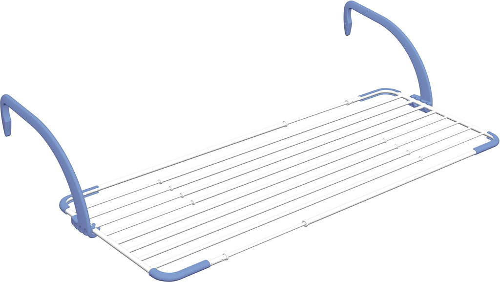Vileda Brezza Extend Stendibiancheria Estensibile In Acciaio E Resina, Da Balcone, Spazio Stenditura 20 mt, 188 x 55 x 30 cm