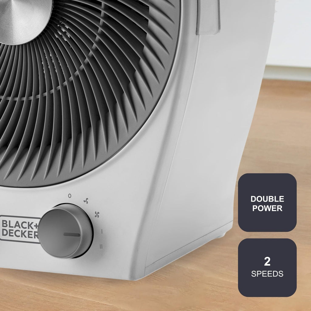 BLACK+DECKER BXSH2000E - Termoventilatore 2000W | 2 Livelli di Riscaldamento + Ventilatore | IP21 per Bagno | Termostato Regolabile | Anti-Surriscaldamento & Anti-Ribaltamento | Compatto con Maniglia